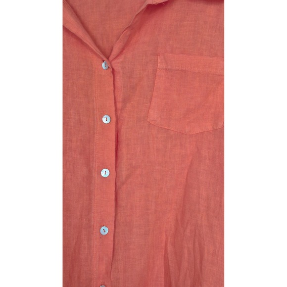 Talia Benson Citris Pop Beach Stroll Linen Dream Shirt Dress THROW AND WOW - Picture 4 of 9